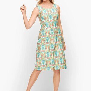 Talbots Tropical with Bird Print Sleeveless Shift Dress in Size 14